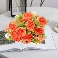 thumbnail image 5 of Vintage Artificial Peony Flower Bouquet Realistic Non-fading Multi-functional Decoration Peony Fake Flower Bundle-Orange, 5 of 8