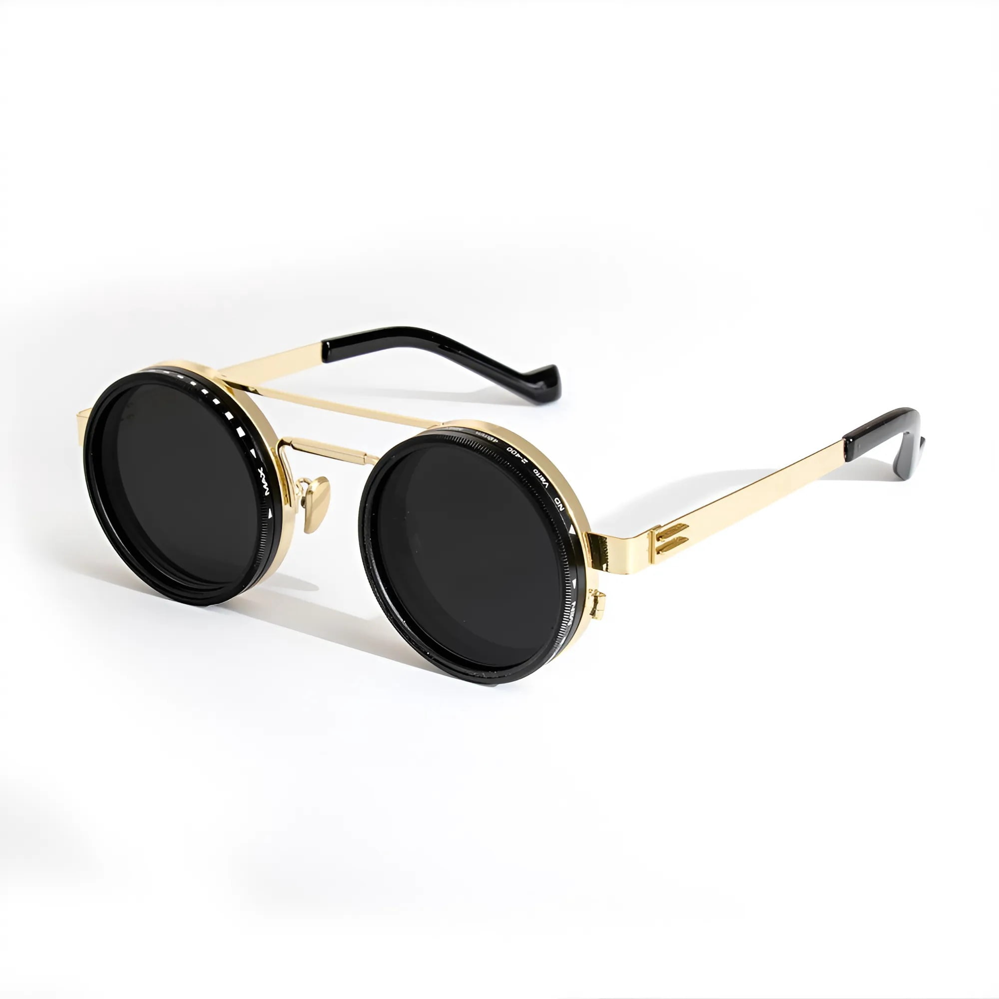 Adjustable Tint Sunglasses - Polarized ND Filter with 1-9 Gear Control, Round Anti-Glare UV Protection Eyewear