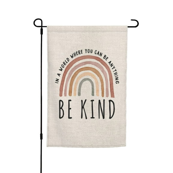 Be Kind Garden Flag Vertical Double Sided Rainbow LGBT Community Gay Pride Equality Lesbian Transgender Bisexual Yard Decor