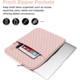 thumbnail image 5 of Mosiso 13-13.3 inch Laptop Sleeve for MacBook Air Pro 13 14 inch A1466 A1502 A2779 M2 M1 A2442 HP Dell Lenovo ,Square Quilted Notebook Briefcase with Small Case, Chalk Pink, 5 of 7