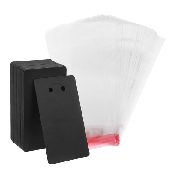 WHAMVOX 1Jgo Tarjetas De Exhibición Para Llaveros Negras Con Bolsa Auto Sellable Para Joyería Y Accesorios