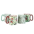 thumbnail image 1 of 10 Strawberry Street Bella Tasse Holly Verte et Rouge Ensemble Assorti de 4, 1 of 4