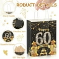 thumbnail image 3 of 50Pcs 60th Birthday Party Favors Gift Bags Bulk,Black and Gold Happy 60th Gift Candy Wrap Bags with Tissue Paper,Vintage 60th Birthday Decorations Souvenir Bag for Men Women Anniversary Supplies 60th, 3 of 7