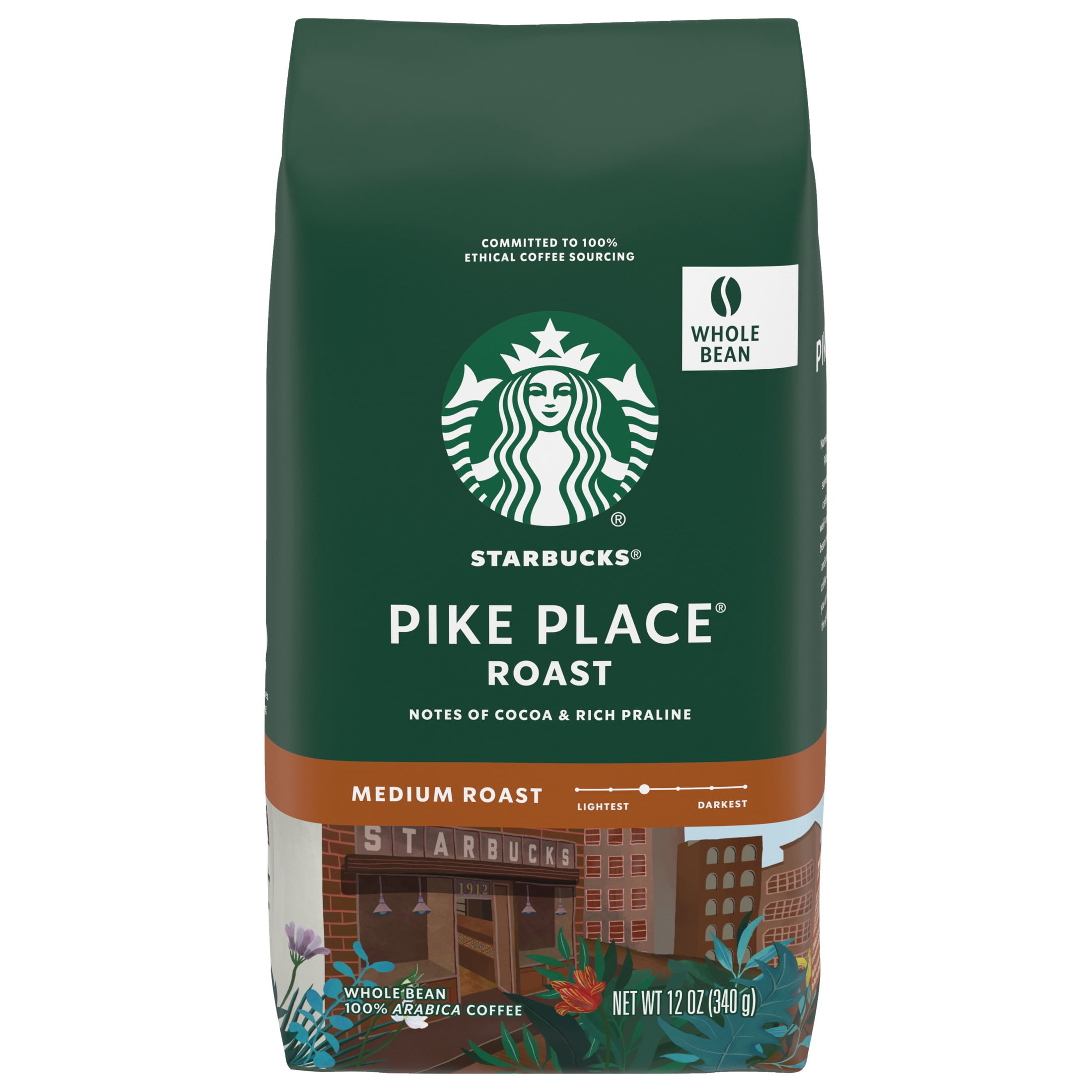Starbucks Pike Place Roast 793g 6袋 Starbucks at Home, Whole Bean Coffee, 12 oz, Medium Roast