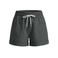 thumbnail image 3 of cocolona Womens Summer Casual Loose Cargo Shorts Elastic Waist Drawstring Vacation Beach Shorts with Pocket, 3 of 4