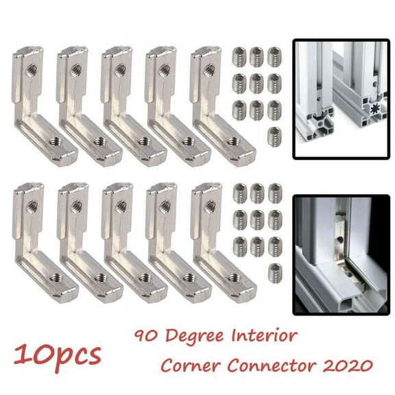 10x 6mm T-Slot Aluminum Extrusion Profile Joint L Bracket 90º Connector EU-2020