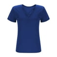 thumbnail image 5 of Wxjgog Plus Size Tops for Women Summer Short Sleeve Sexy V Neck Criss Cross T-Shirt Tunic Casual Loose Soft Tee Shirt(L-5XL), 5 of 7