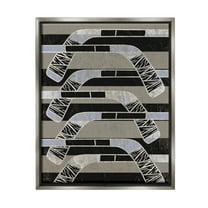 Stupell Industries Modern Hockey Sticks Sports Painting Gray Floater Framed Canvas Art Print Wall Art, 25 x 31