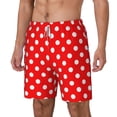 thumbnail image 5 of Mens Polka Dot Red Swimming Trunks with Compression Liner Beach Quick Dry Swim Shorts, 5 of 6