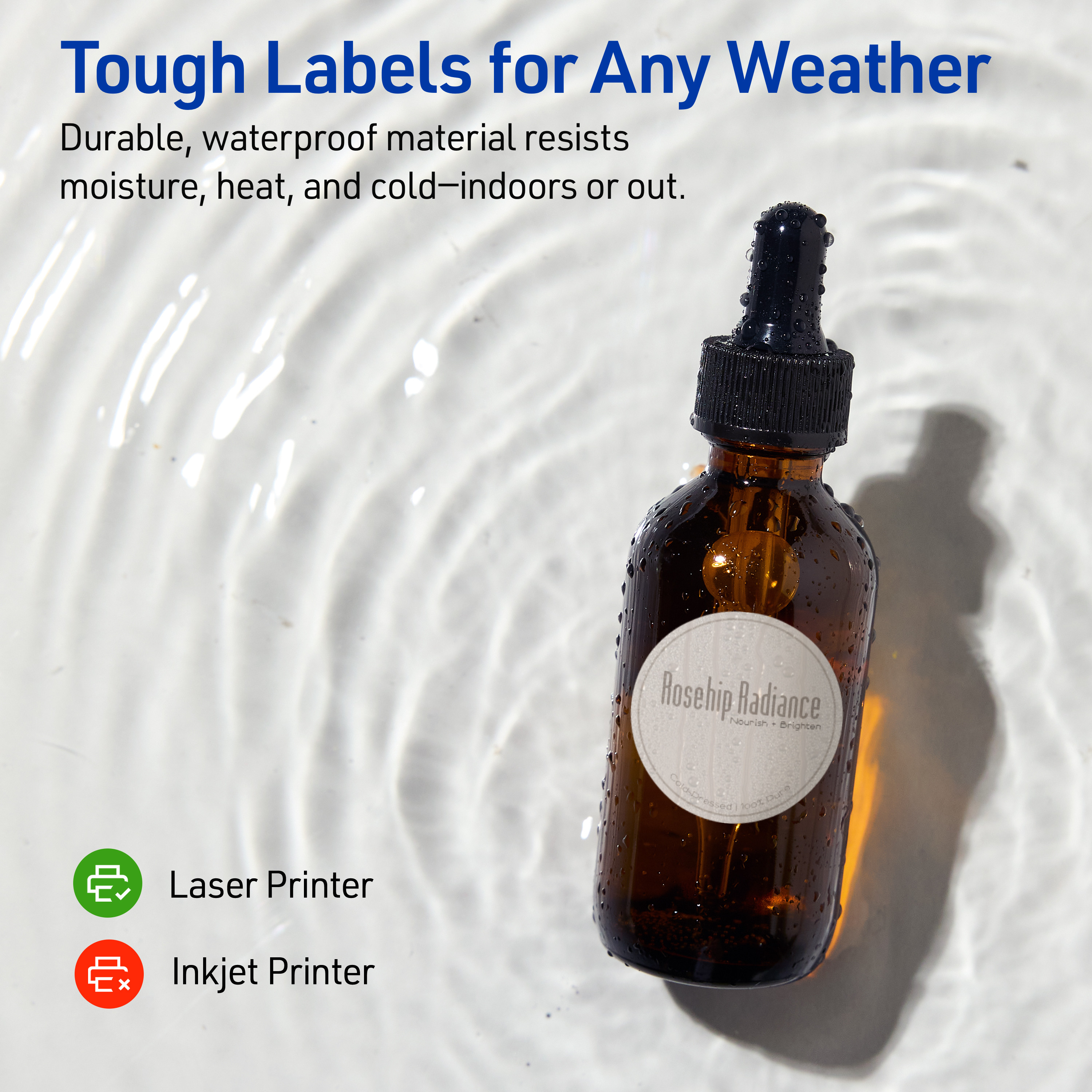 Avery Waterproof Round Labels, 0.75" Diameter, 8000 Total