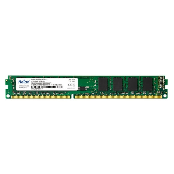 Nouveau Netac 8GB DDR3 Ram 1600MHz PC Memory Ram PC3-12800 1.5V CL11 204-Pin