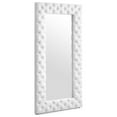 thumbnail image 2 of Benjara Cid 80 Inch Full Length Floor Mirror, Tufted Faux Leather Frame, White, 2 of 5