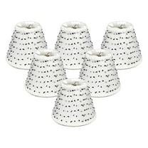 RDI Set of 6 Organza Dots Chandelier Lamp Shade, Designer Top/Bottom Trim, White/Black 3x6x5, 6 Pack