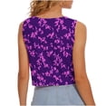 thumbnail image 6 of Yourumao Womens Crop Tank Tops Round Neck Sleeveless Shirts Loose Floral Graphic Tees Summer Casual Tshirts for Summer Vacation, 6 of 6