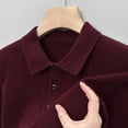 thumbnail image 4 of Suéter de lana de otoño para hombre, ropa interior con solapa, blusa, jersey de estilo coreano, top de punto, polo, 4 of 5