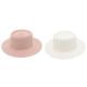 2PC Dome French Top Hat Hat Light Pink/White