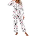 thumbnail image 4 of Clothing Women'S Printing Round Neck Short Sleeve Sleepshirt And Pants Sets Loungewear Pajamas With Pockets White Xxl, 4 of 6