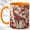 Orange, variant on Red Floral Giraffe Coffee Mug, Safari Animal Mug, Ceramic 11 oz