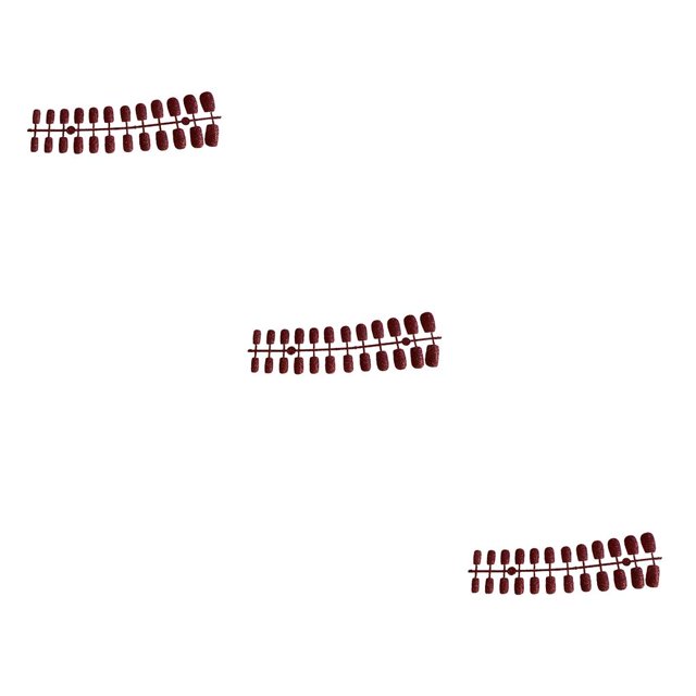 Qarigey 24 piezas de uñas falsas Puntas de uñas artificiales Llamativo parche de uñas rojo Type1 NO1
