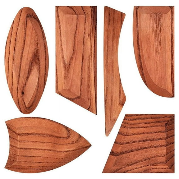 Pottery Ribs 6 Pack, Pottery Trimming Tools Pottery Foot Shaper Plaster Sculpting Rib Membrane Removal Tool