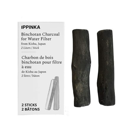 

IPPINKA Binchotan Charcoal from Kishu Japan for Great-Tasting Water 2 Sticks Each Stick Filters up to 2 Liters of Water