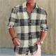 thumbnail image 1 of Camisa casual de diseño de solapa con estampado retro de manga larga para hombre de moda, suave y cómoda, de seda lisa, para hombre 2024, 1 of 6