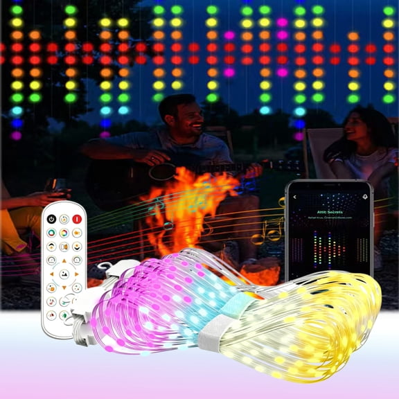 Christmas LED Curtain Lights, 39IN Smart Curtain Lights with APP & Remote, 400 LEDs Colorful String Lights for Holiday Home Wall Window Decor