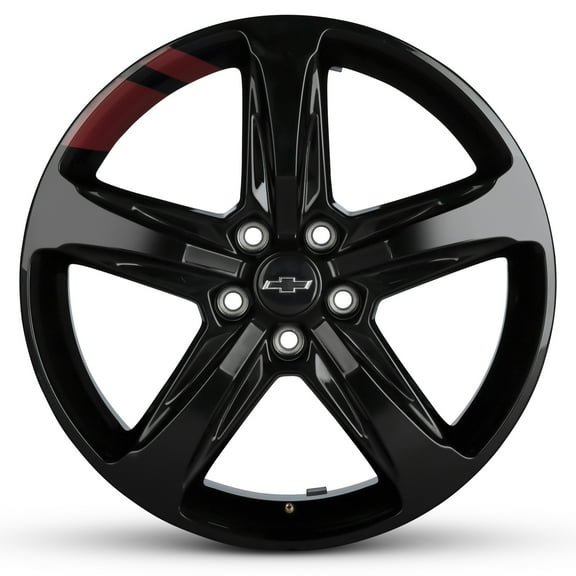 For 2018-2024 Chevrolet Equinox 19 Inch Painted Black with Red Stripes Alloy - Genuine OEM Take-Off Rim - Road Ready SUV Wheel