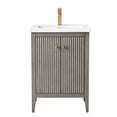 thumbnail image 2 of Vanity Art 24" Double Door Bathroom Vanity with Sink, Freestanding Storage Cabinet with Ceramic Top, and Removable Shelve, 2 of 7