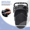 thumbnail image 5 of Magshion 3-Wheel Pet Stroller, Foldable Jogger for Small/Medium Dogs & Cats (33lb Max), Lightweight w/Breathable Mesh, Cup Holder & Basket, Gray, 5 of 12