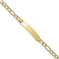 thumbnail image 1 of 14k Polished ID with Semi-Solid Figaro Bracelet (Weight: 5.7 Grams, Length: 8 Inches), 1 of 3