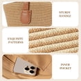 thumbnail image 5 of Pleneal Straw Bag For Women, Summer Straw Beach Handbags Large Shoulder Purses Woven Tote Bag,White Stripes, 5 of 7