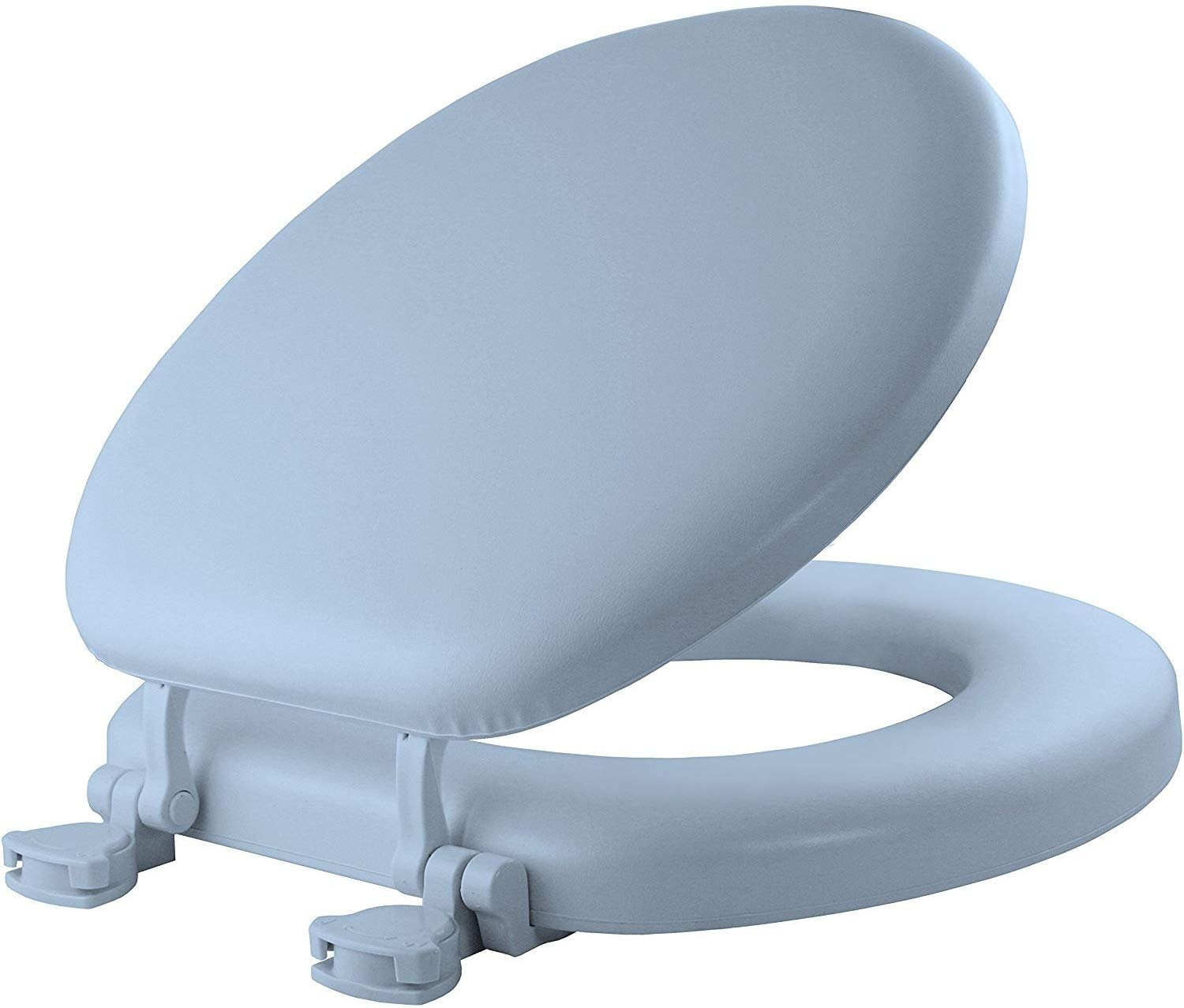 MAYFAIR 27ECA 000 Sculptured Swirl Toilet Seat will Never Loosen and Easily Remove ROUND White Durable Enameled Wood 
