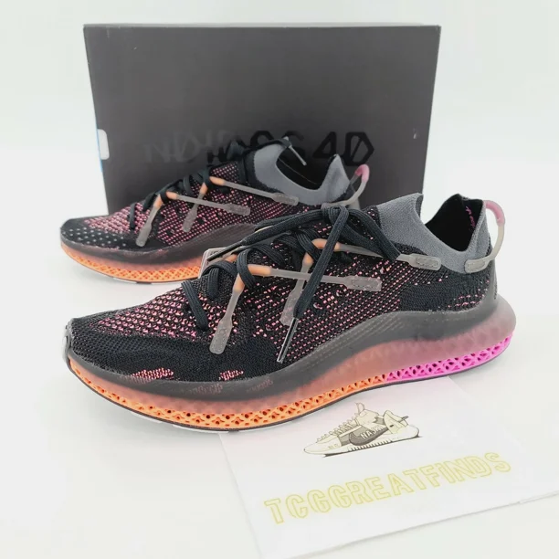 Adi-das 4D Fusio Black Orange Grey Sneakers Men's Shoes FZ2414 Size 10 NIB