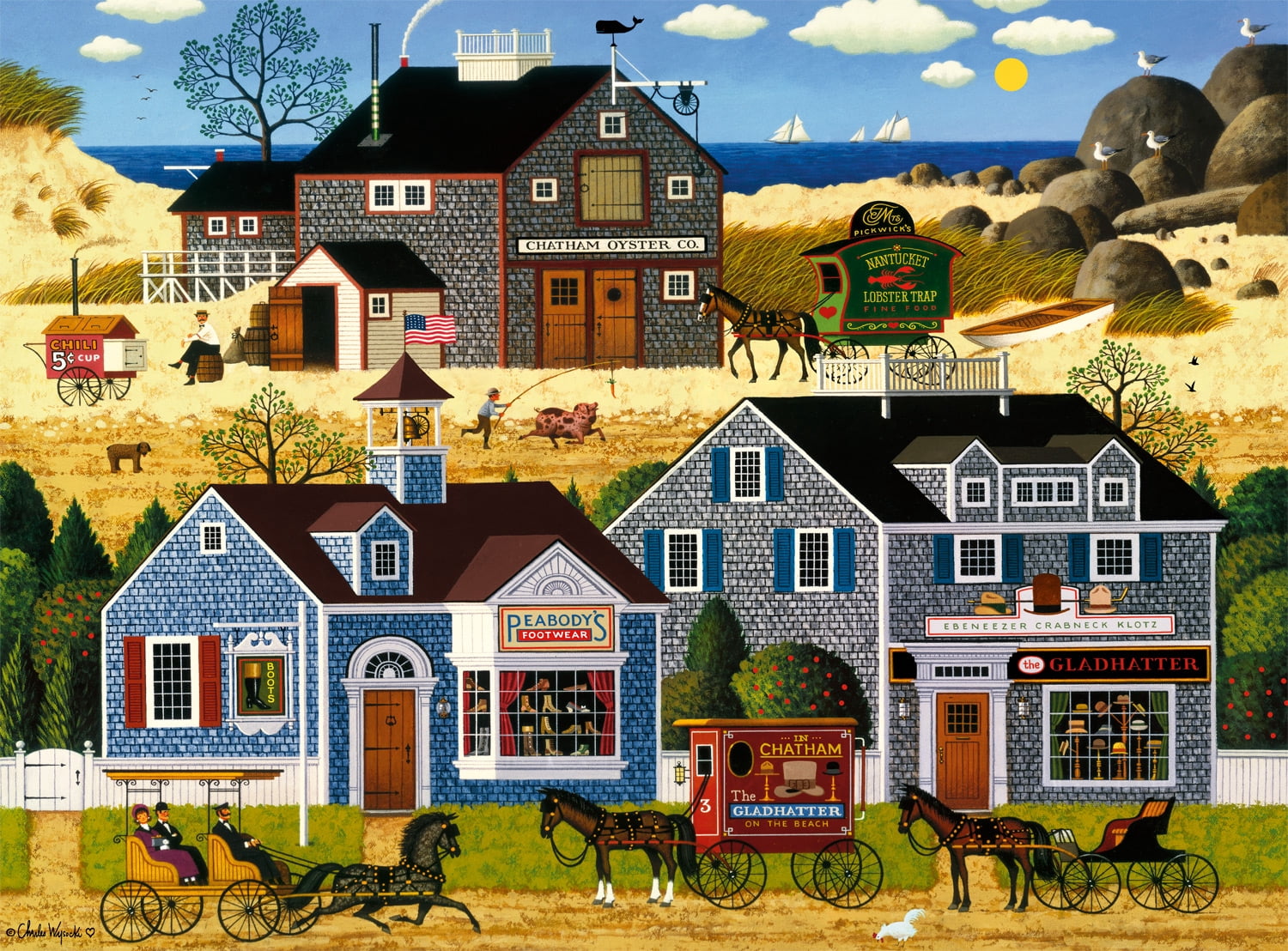 Buffalo Games 1000-Piece Charles Wysocki Devilstone Harbor Interlocking Jigsaw Puzzle