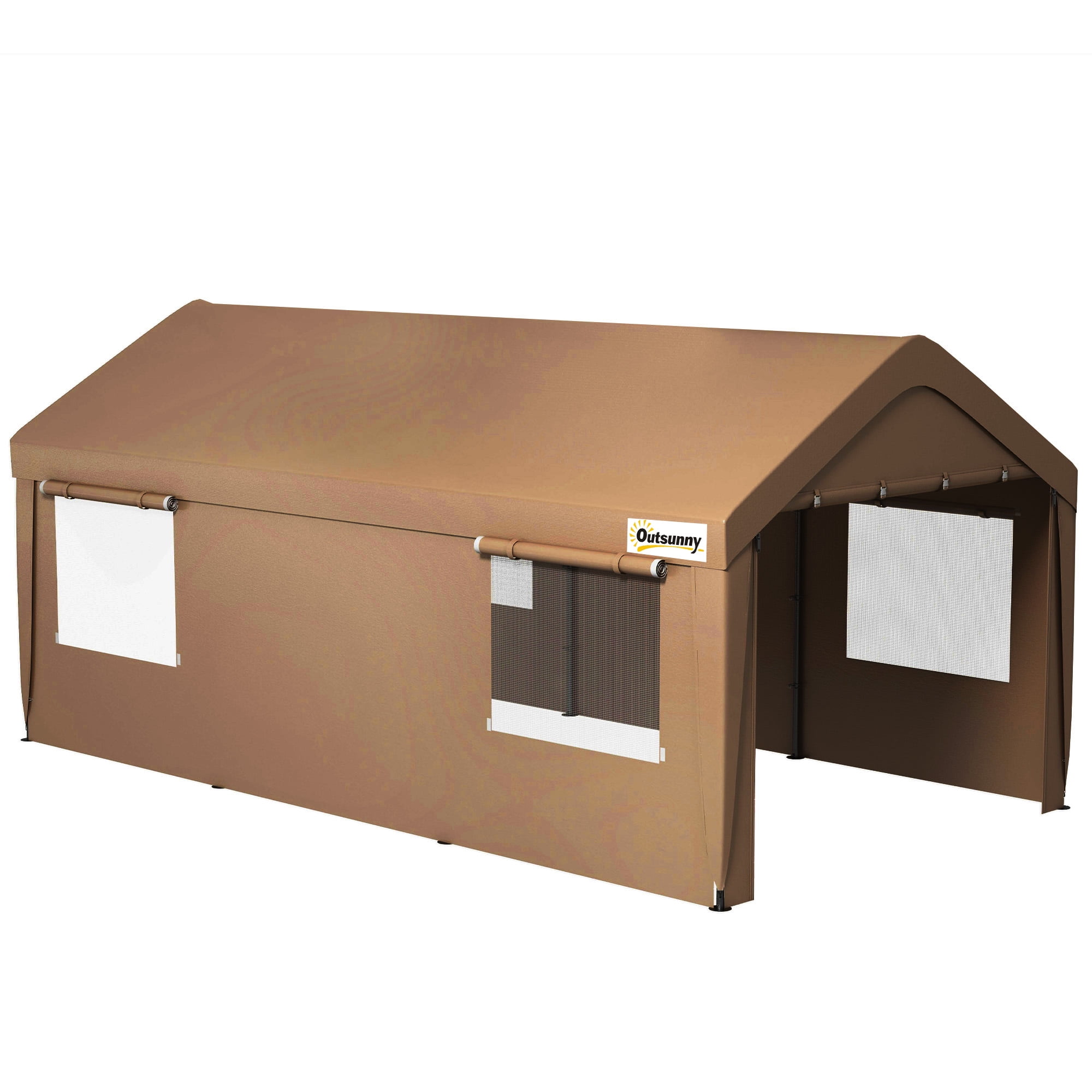 Outsunny 235.00 x 119.00 x 108.25 inches Tan Carport