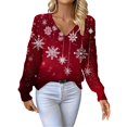 thumbnail image 2 of Chandails d'Automne Grande Taille pour Femmes Chandails de Noël pour Femmes 2025 Col Rond Vacances d'Hiver Mignons Pulls Rouges G, 2 of 7