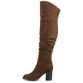thumbnail image 2 of Journee Womens Kaison Stacked Heel Over The Knee Boots, Widths Available, 2 of 9