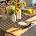thumbnail image 4 of Brown Black Plaid Round 15 Inch Placemats Set of 6, Vintage Rustic Star Buffalo Check HeatResistant Non Slip Place Mats for Dining Table, Wipeable Braided Kitchen Table Mats for Housewarming, 4 of 9