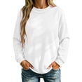 thumbnail image 2 of Iroehba Fleece Womens Tops Solid Reversible Long Sleeve Mock Neck Sweatshirt, with Regular Cut and Drop Shoulder, Dressy Casual and Stylish, 2 of 9