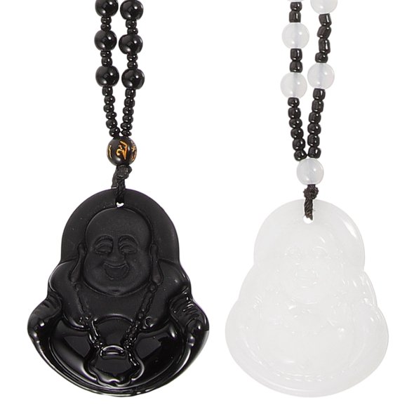 2pcs Pendant Necklaces Buddha Necklace Fashionable Necklace Jewelry Gift for Women Men