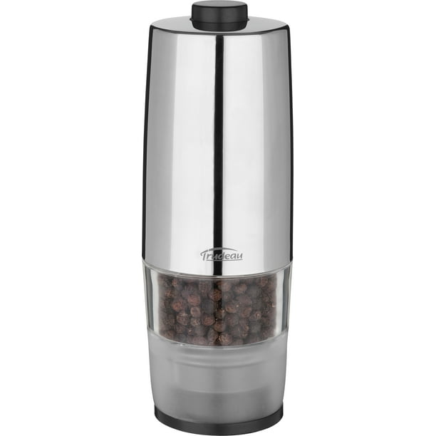 Trudeau Maison Stainless Steel One Hand Battery Operated Pepper Mill 6