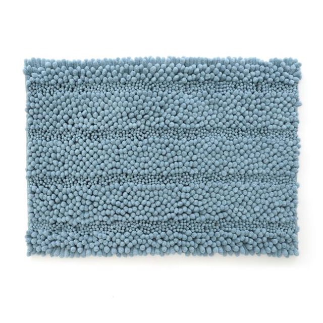 17 x 24 in. Ultra Plush Jumbo Striped Chenille Bath Mat - Teal