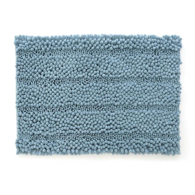 17 x 24 in. Ultra Plush Jumbo Striped Chenille Bath Mat Teal