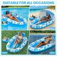 thumbnail image 2 of 3-in-1 Pool Float for Adults with Canopy & Cup Holder, Extra Large Inflatable Pool Lounger Floats, Heavy Duty Adult Rafts Floaties for Swimming Pool, Lake, Beach, Water Pool Party, 2 of 8