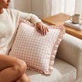thumbnail image 5 of Leodye 1PCS Plaid Throw Pillow Cover, Checkered Cushion Case with Fringe for Sofa, Couch and Bed Home Interior Decoration -17.7*17.7IN, 5 of 7