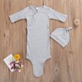 thumbnail image 3 of Gupgi 0-3M Newborn Baby Sleeping Bag Solid Color Knit Long Sleeve Sleepwear+Hat, 3 of 6