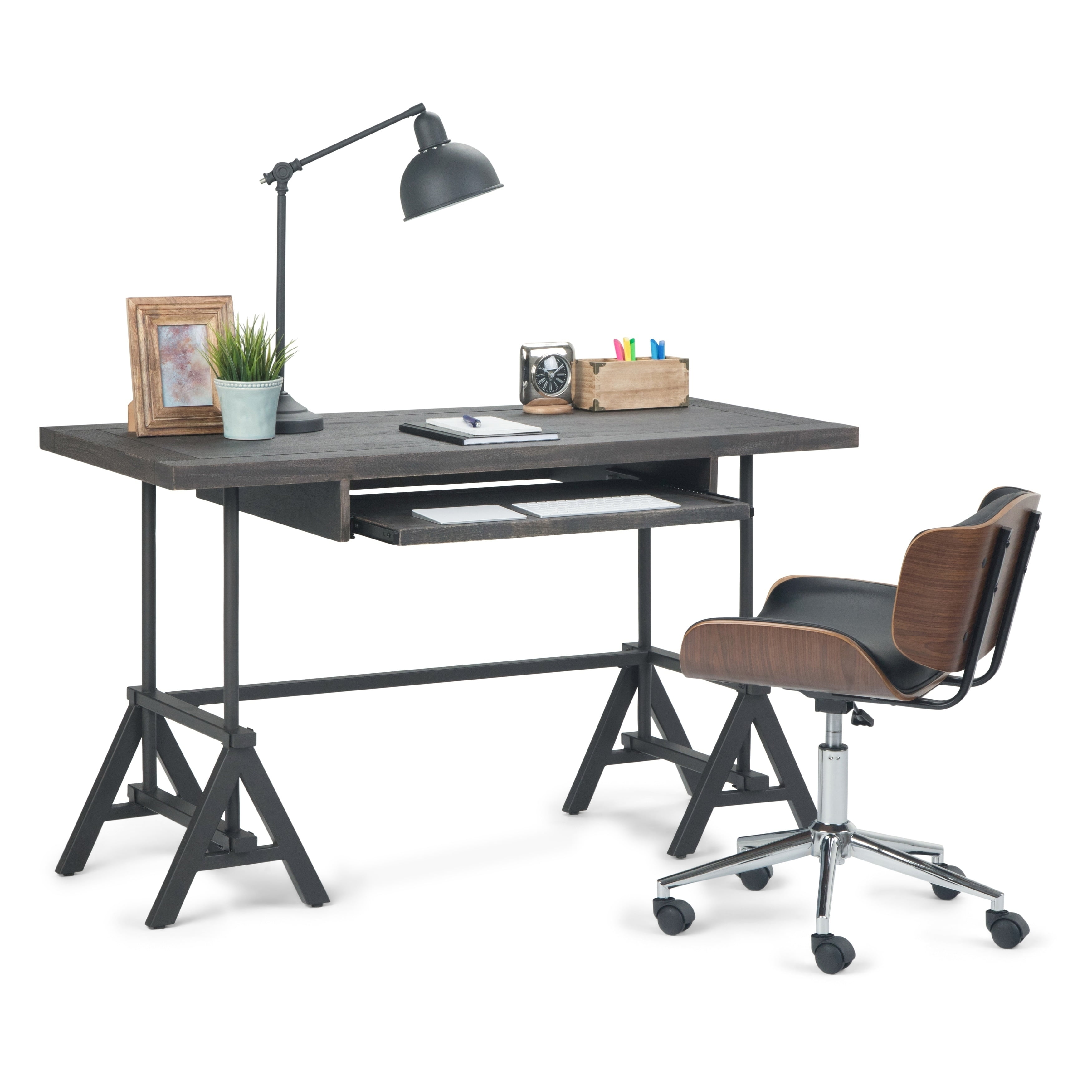 Wyndenhall Borden Solid Mango Wood Modern Industrial 52 Inch Wide