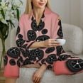 thumbnail image 6 of Fuzoiu Happy New Year3 Print Women's Long-Sleeved Pajama,Lounge Button Down Nightwear,Womens Notch Collar Pajama Set-Medium, 6 of 7