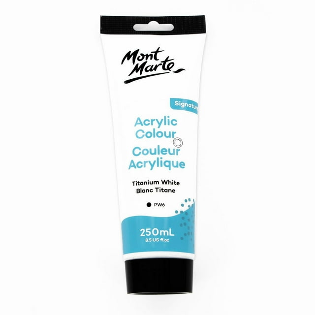 MONT MARTE Acrylic Colour Paint — Titanium White, 250 mL (8.45 US fl oz) Tube